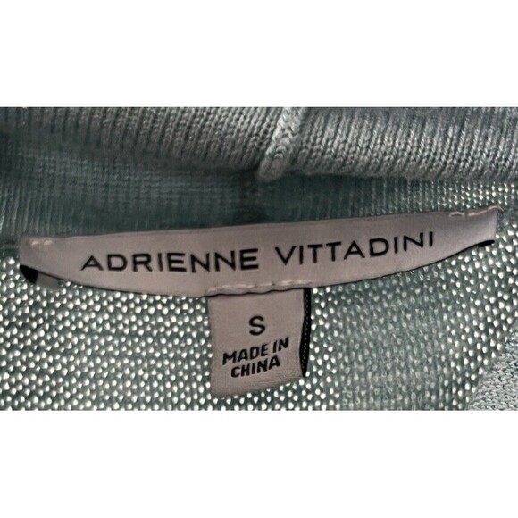 Adrienne Vittadini Sweater Long Sleeve Cowl Neck Pullover Rib Tunic Green Small - Picture 3 of 3